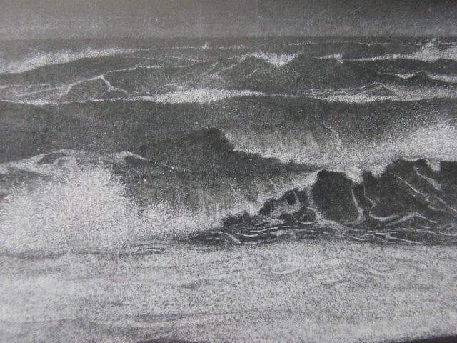 箱崎睦昌、【海・騒ぐ】、希少な額装用画集より、新品額装付