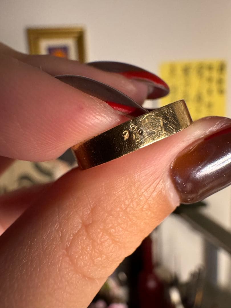 ヴィンテージ750刻印　六角形印台リング