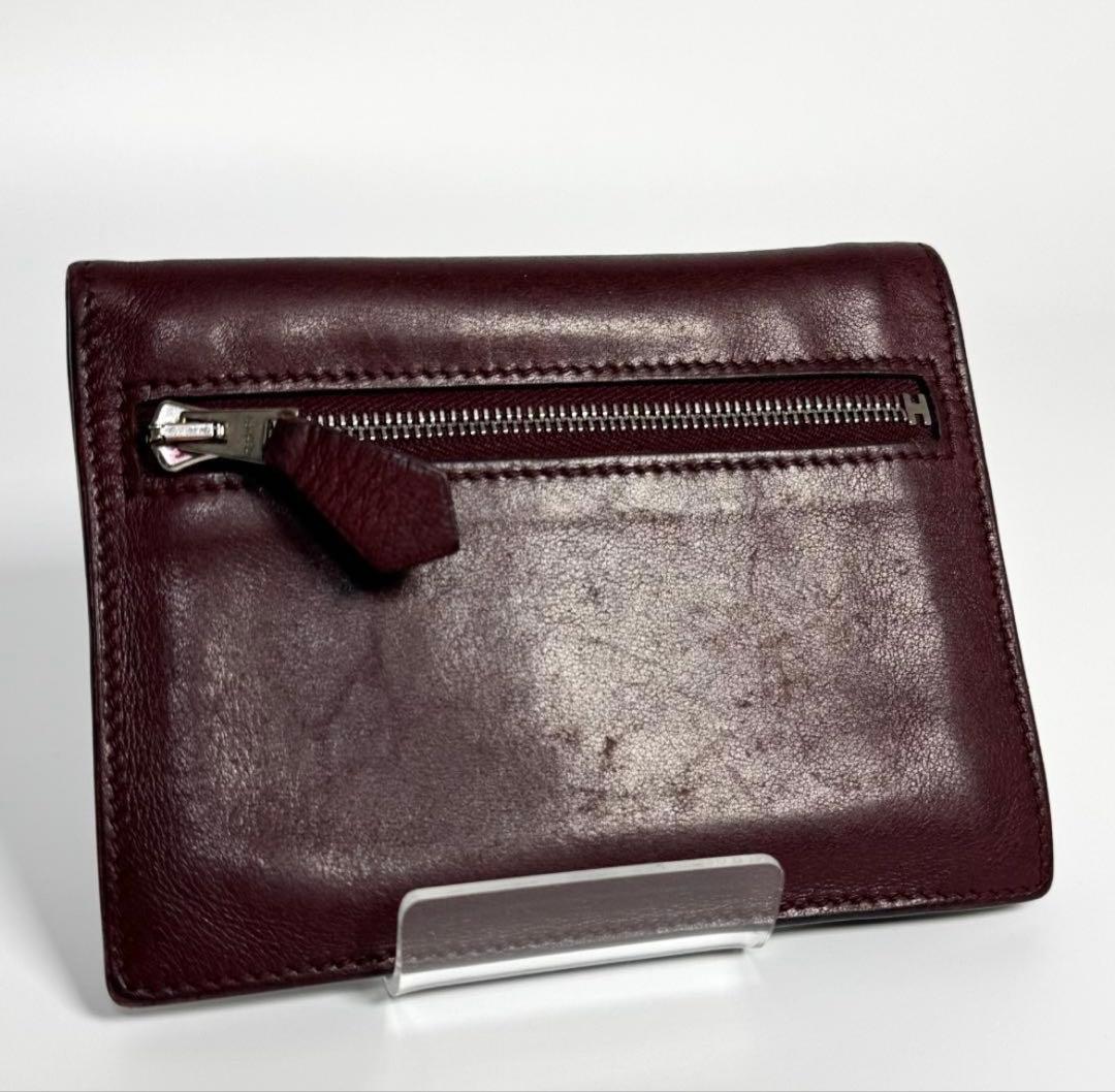 にゃ〜★ さま専用HERMESエルメス二つ折り財布 ボルドーレア品