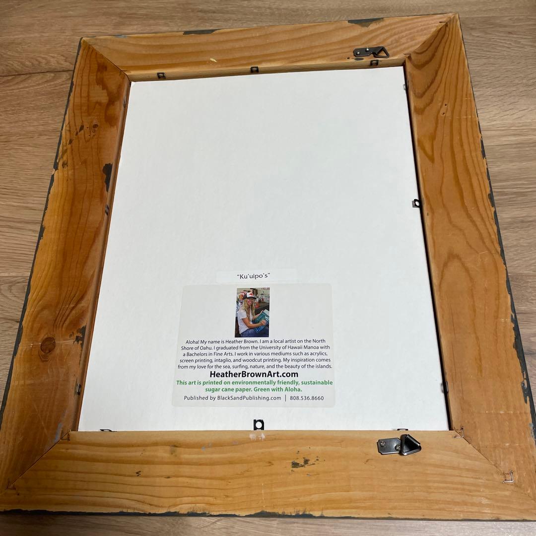 ヘザーブラウン サーフアートフレームセット絵 純正額付き ロン