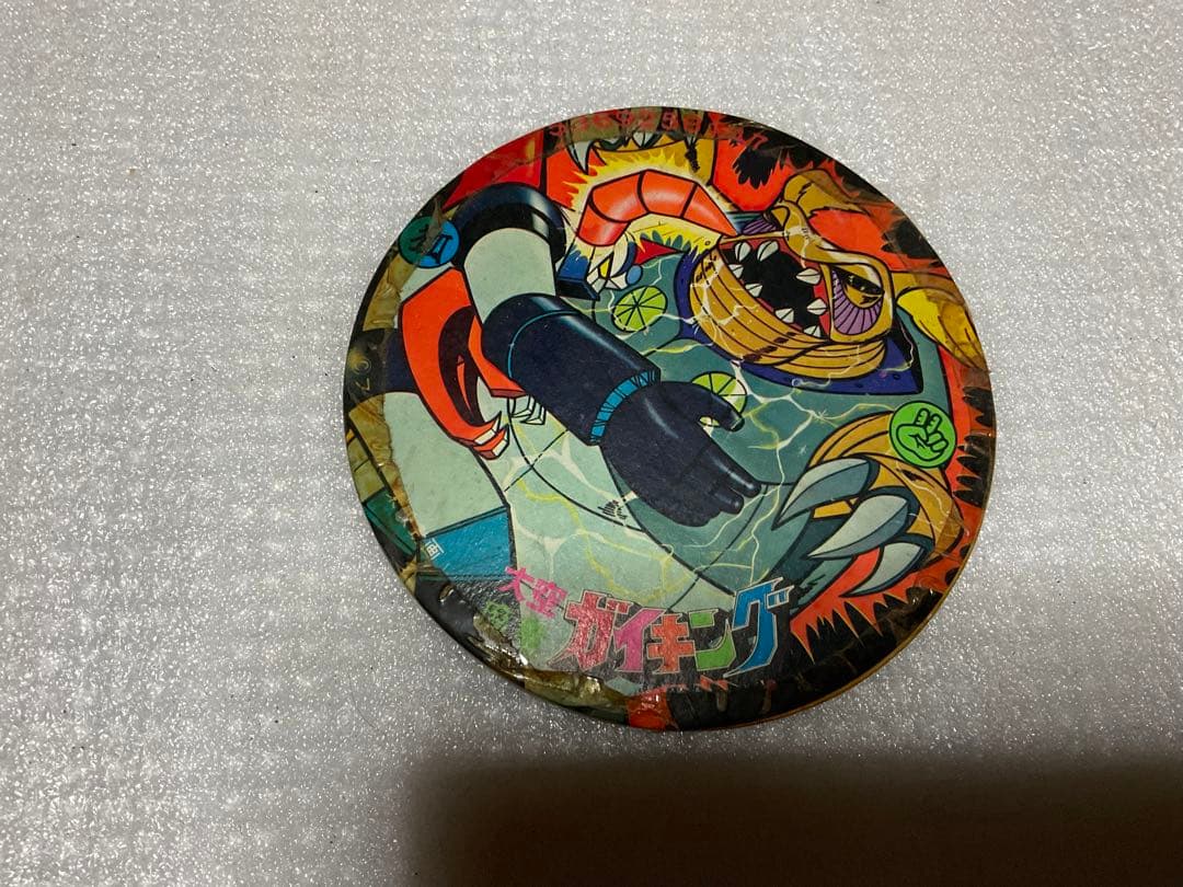 昭和のメンコ／7枚セット。宇宙エース、ガイキング、コンバトラーV等。【丸型面子】