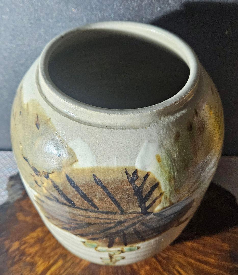 日本工芸会正会員 益子焼 名工 武田敏男作 白釉鉄釉緑釉
