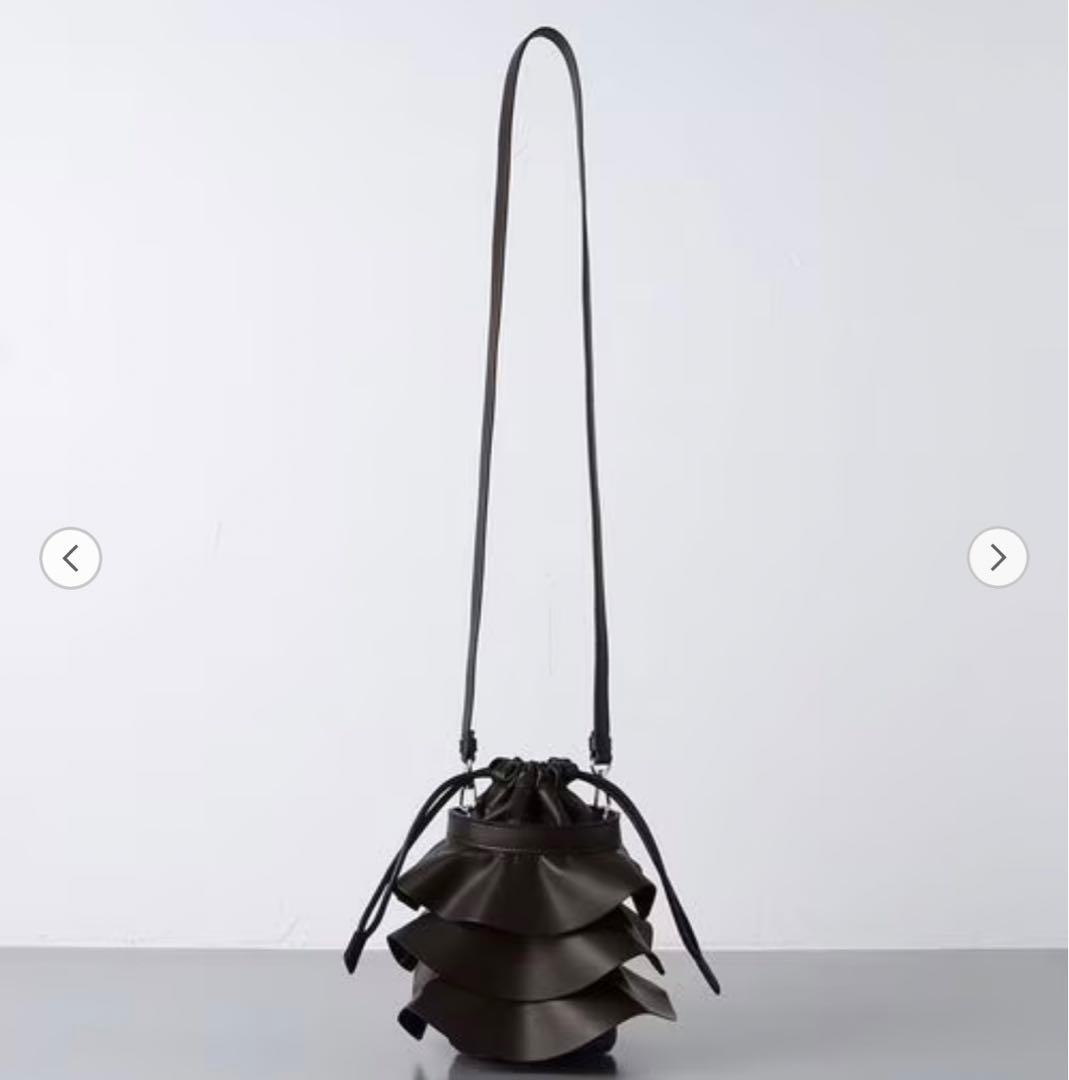 美品】ユナイテッドアローズ フリルバケットミニバッグ ブラック 2way