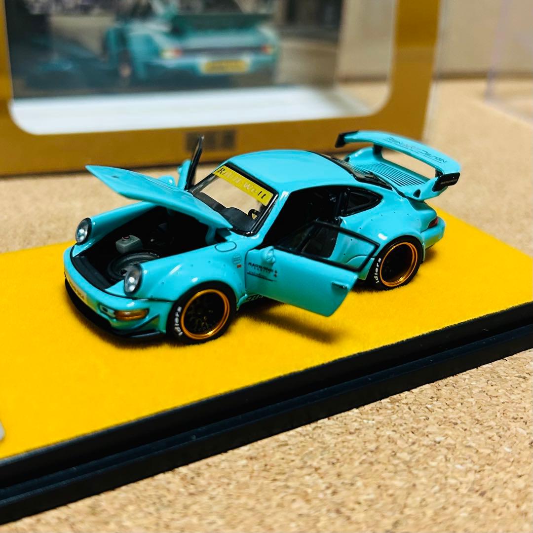 ミニカー PGM 1/64 PORSCHE RWB 964 Tiffany Blue