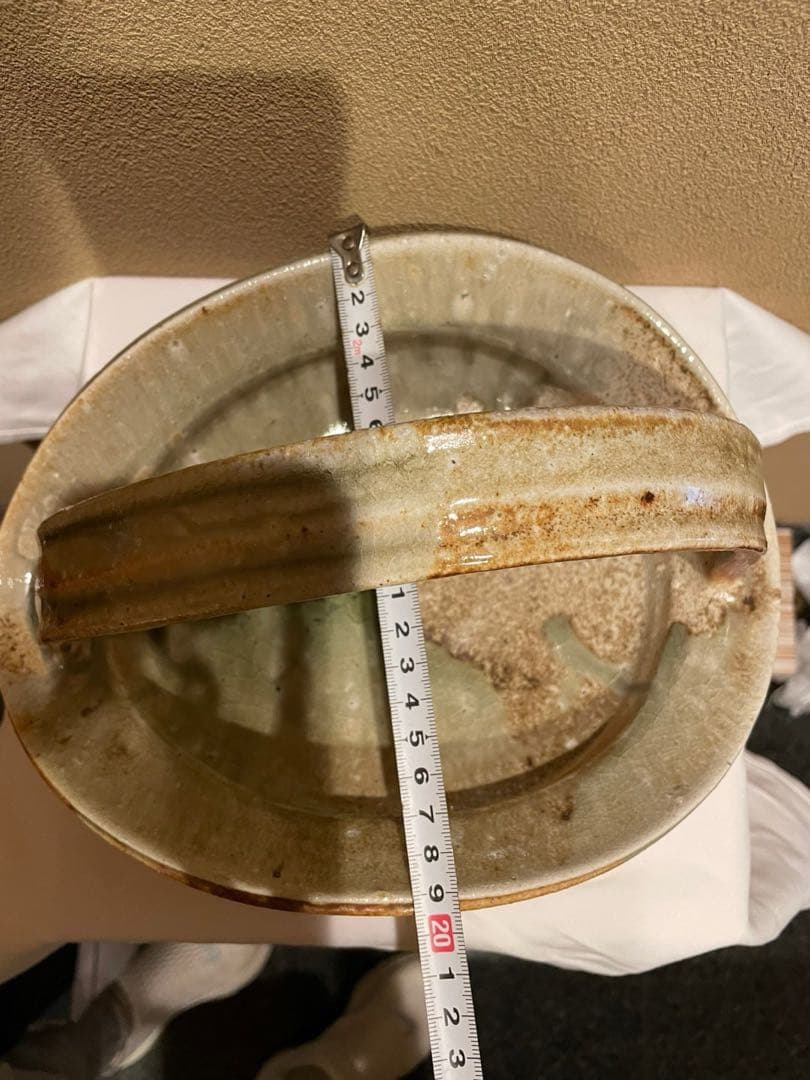 灰釉手付き鉢　陶器　箱無し　作者 小島憲二　
新品未使用