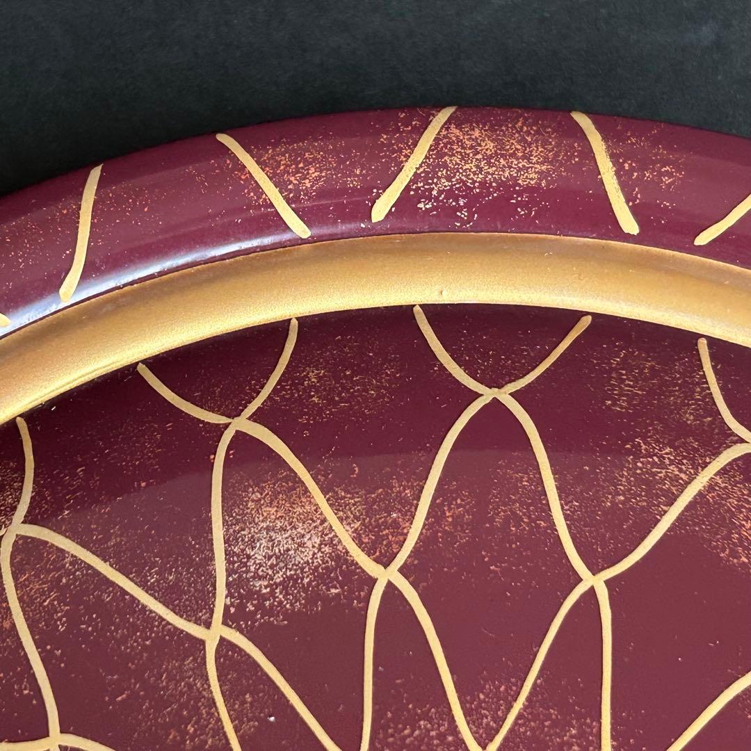 木製 漆器 金蒔絵 銀蒔絵 漆塗り らでん細工 手描き 盛り皿