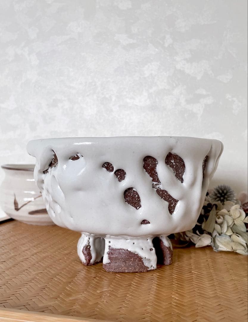 萩焼 山根清玩 鬼萩 割高台 新品 光彩庵 抹茶碗 陶器 - メルカリ