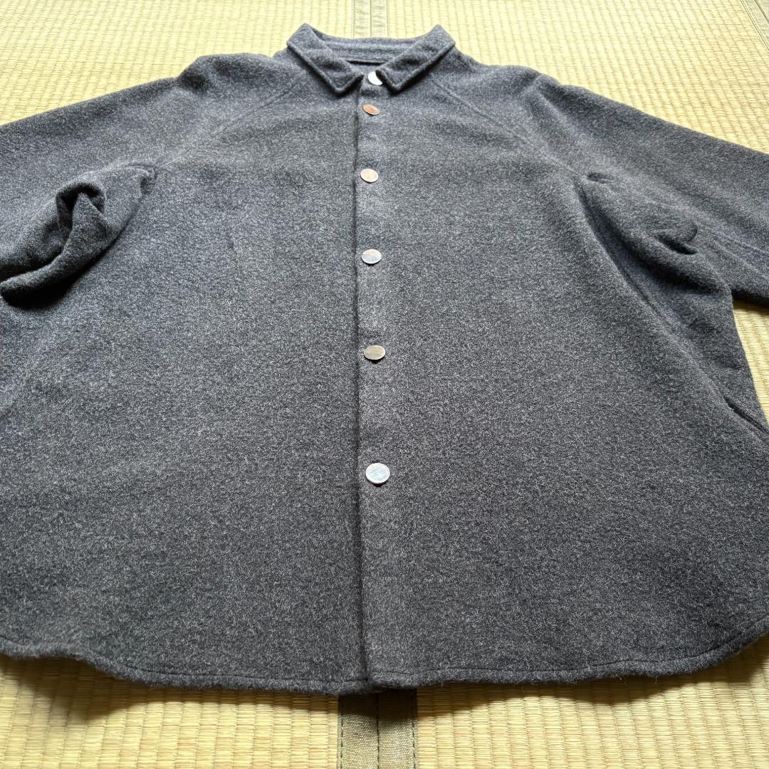 MITTAN ウールシルクキャメルシャツ 濃灰 サイズ3