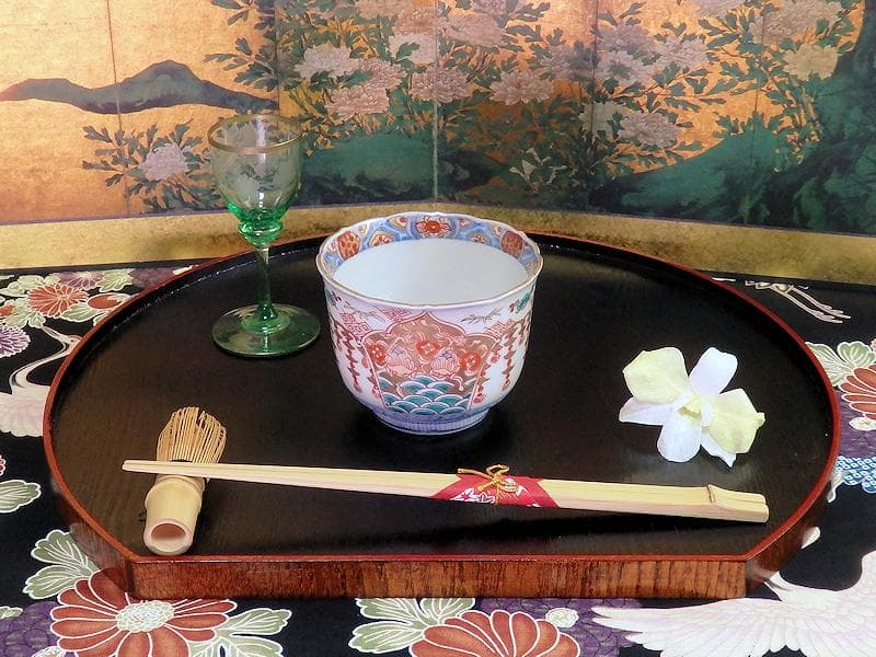 古伊万里 瓔珞紋に松竹梅 獅子に青海波の図 向付 3客