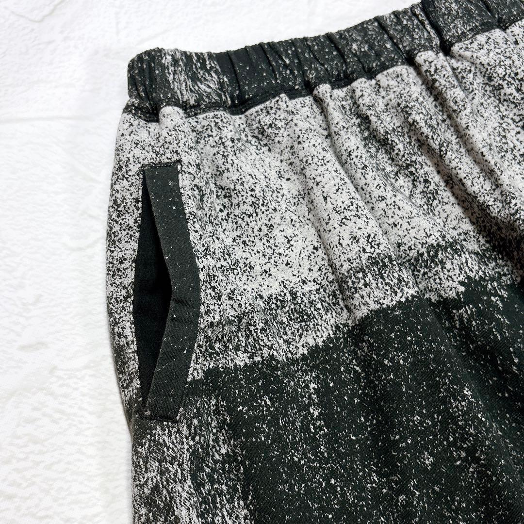 ✨美品✨萌　モユル　サルエルパンツ　スウェット　アートデザイン　裾タック　綿