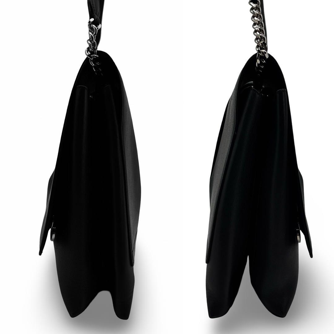 極美品】ジルサンダー チェーン ショルダーバッグ レザー ロゴ　肩掛け 黒