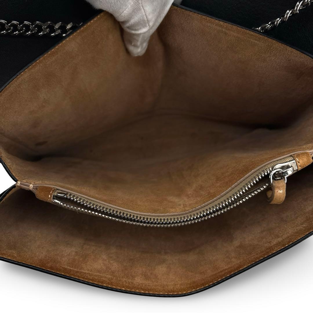 極美品】ジルサンダー チェーン ショルダーバッグ レザー ロゴ　肩掛け 黒