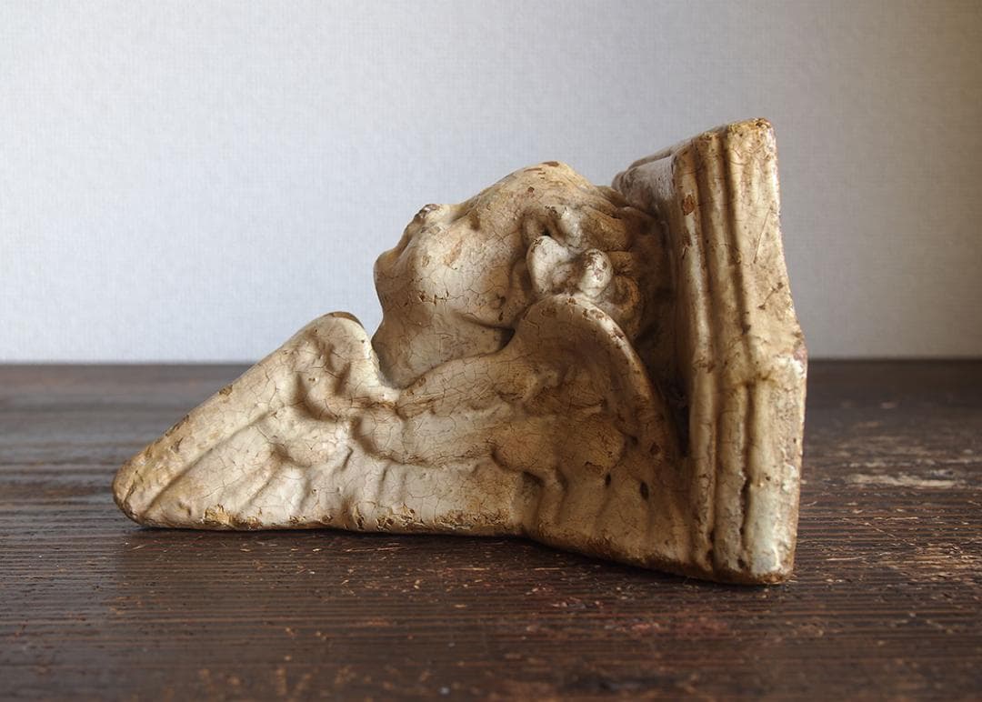 天使のコンソール 彫刻 ウォールシェルフ 家具部品 装飾 サルベージ