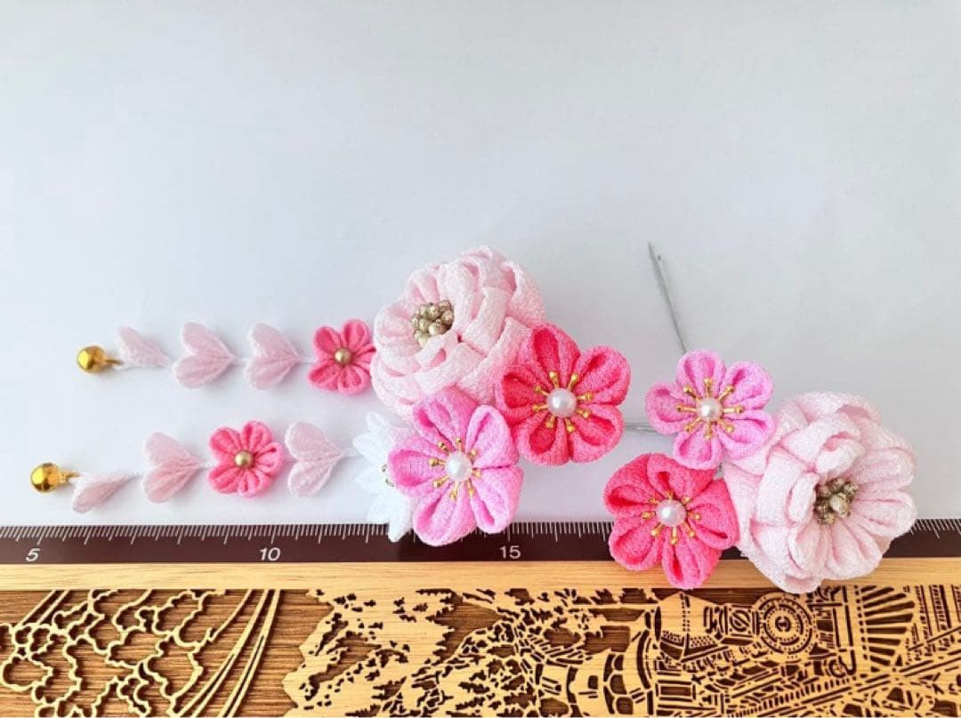 〜　舞　〜　選べる髪飾り　七五三 3歳　着物　ヘアアクセサリー　和風　ピンク