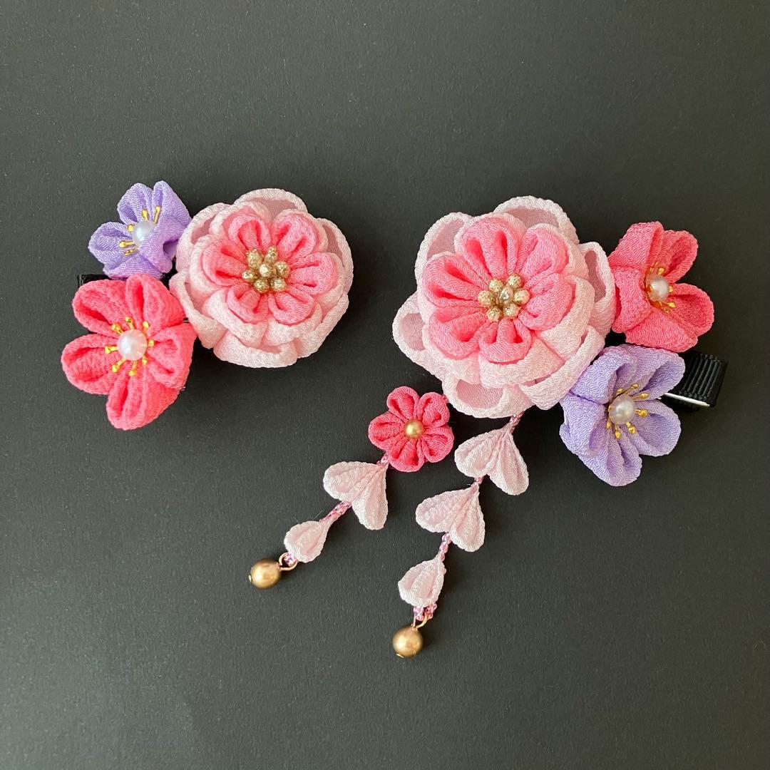 〜　舞　〜　選べる髪飾り　七五三 3歳　着物　ヘアアクセサリー　和風　ピンク