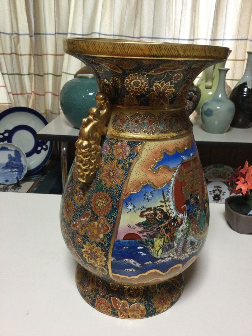 中国古陶磁器 明朝 明代 青華染付 辰砂釉 雲龍図 壺 酒会壺 高さ約9.5cm