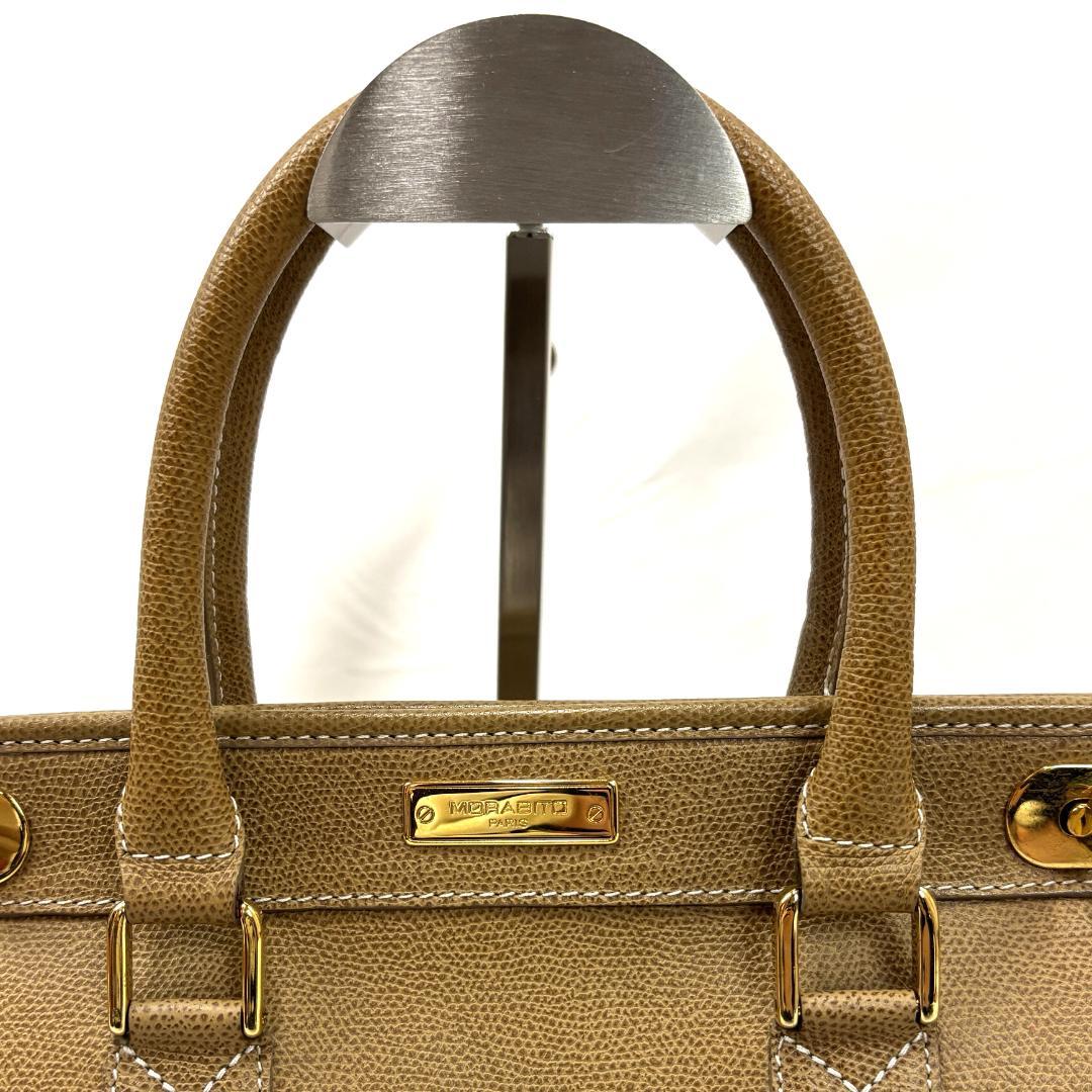 ☆希少カラー☆ モラビト　本革ターンロック　ハンドバッグ　トート　ゴールド金具