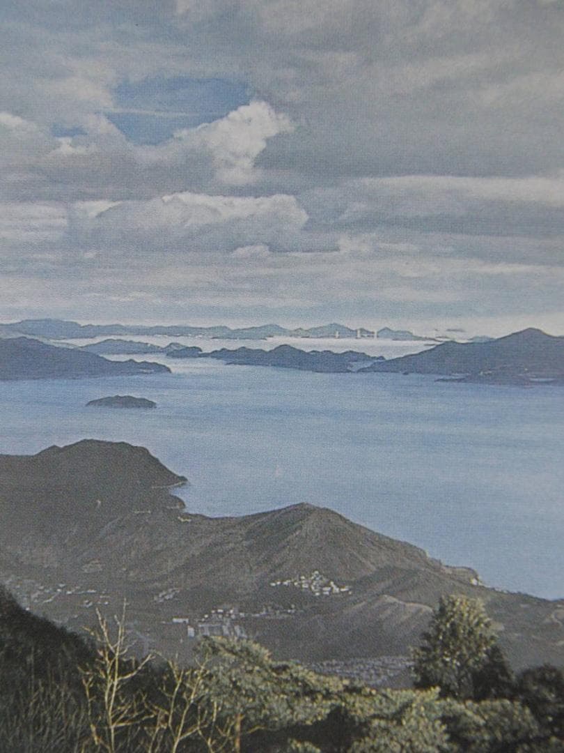 大畑稔浩、【川尻と瀬戸内海】、希少な額装用画集より、新品額装付、状態良好