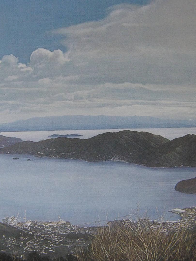 大畑稔浩、【川尻と瀬戸内海】、希少な額装用画集より、新品額装付、状態良好