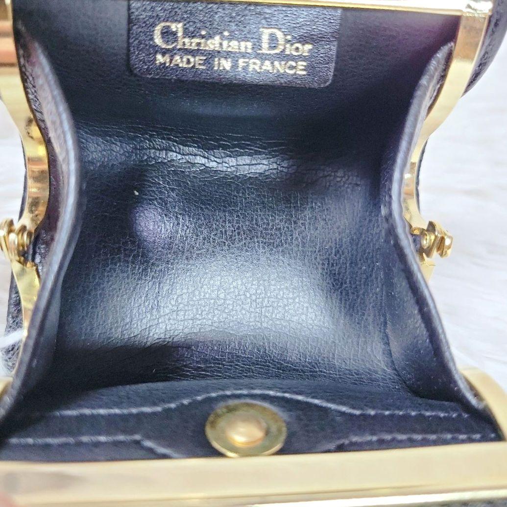 美品✨クリスチャン ディオール Dior ケース 小物入れ がま口 シボ革