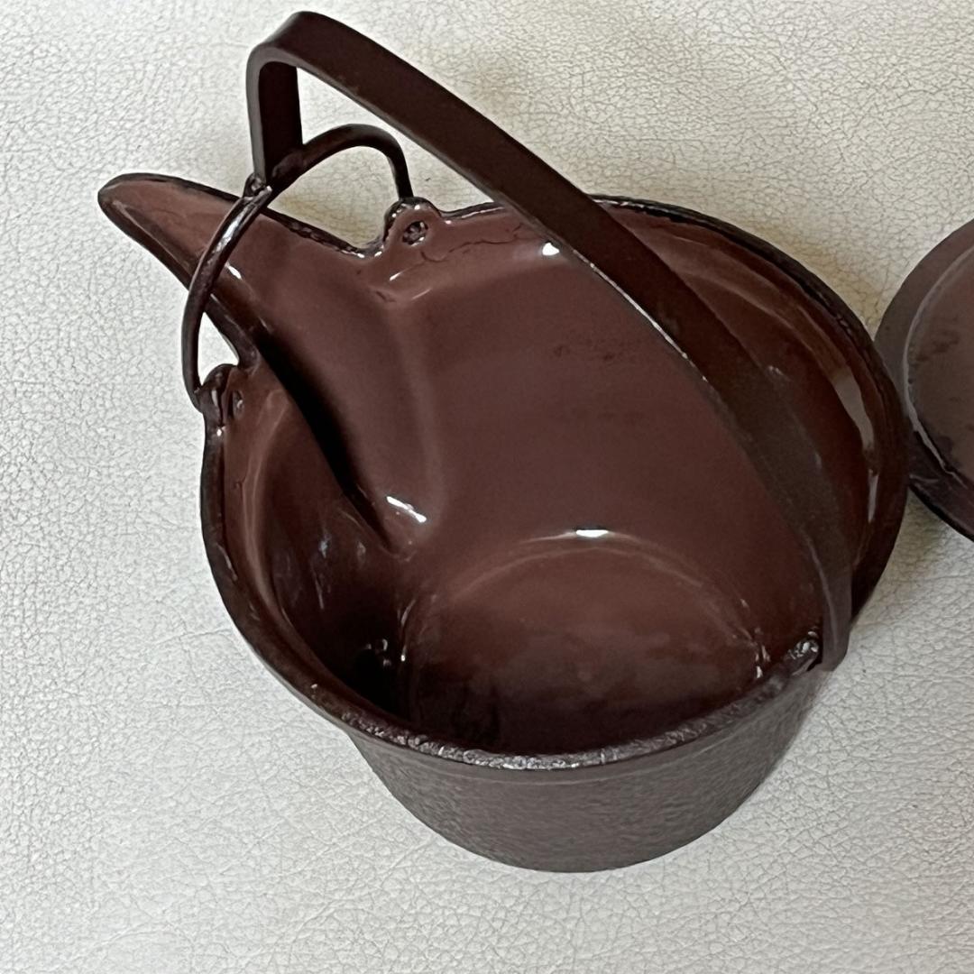 文映 銚子 共箱 瓢蒔絵 替蓋付 鉄製 燗鍋 酒次 酒器 【k3523】