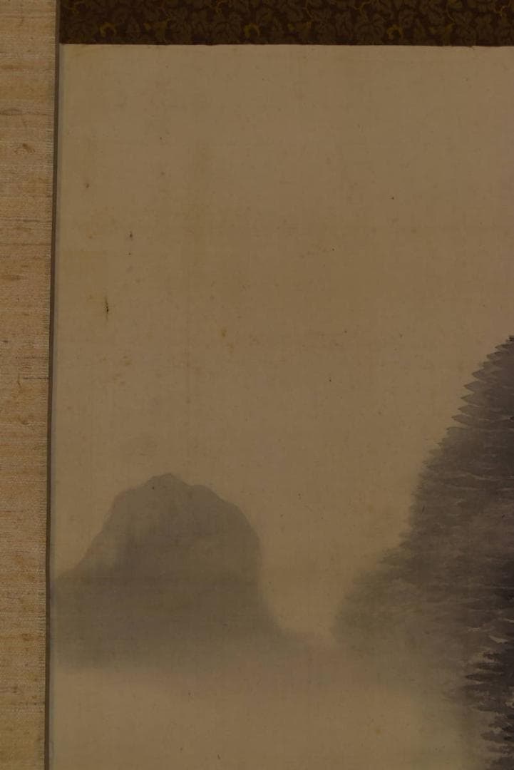 真作】牧櫻山/山水漁舟画賛/掛軸☆宝船☆Z-962