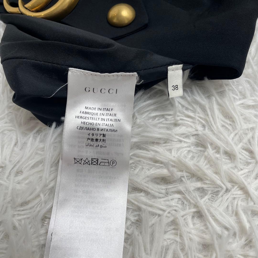 【美品】GUCCI グッチ GGマーモント ロゴ スカート 38 ブラック