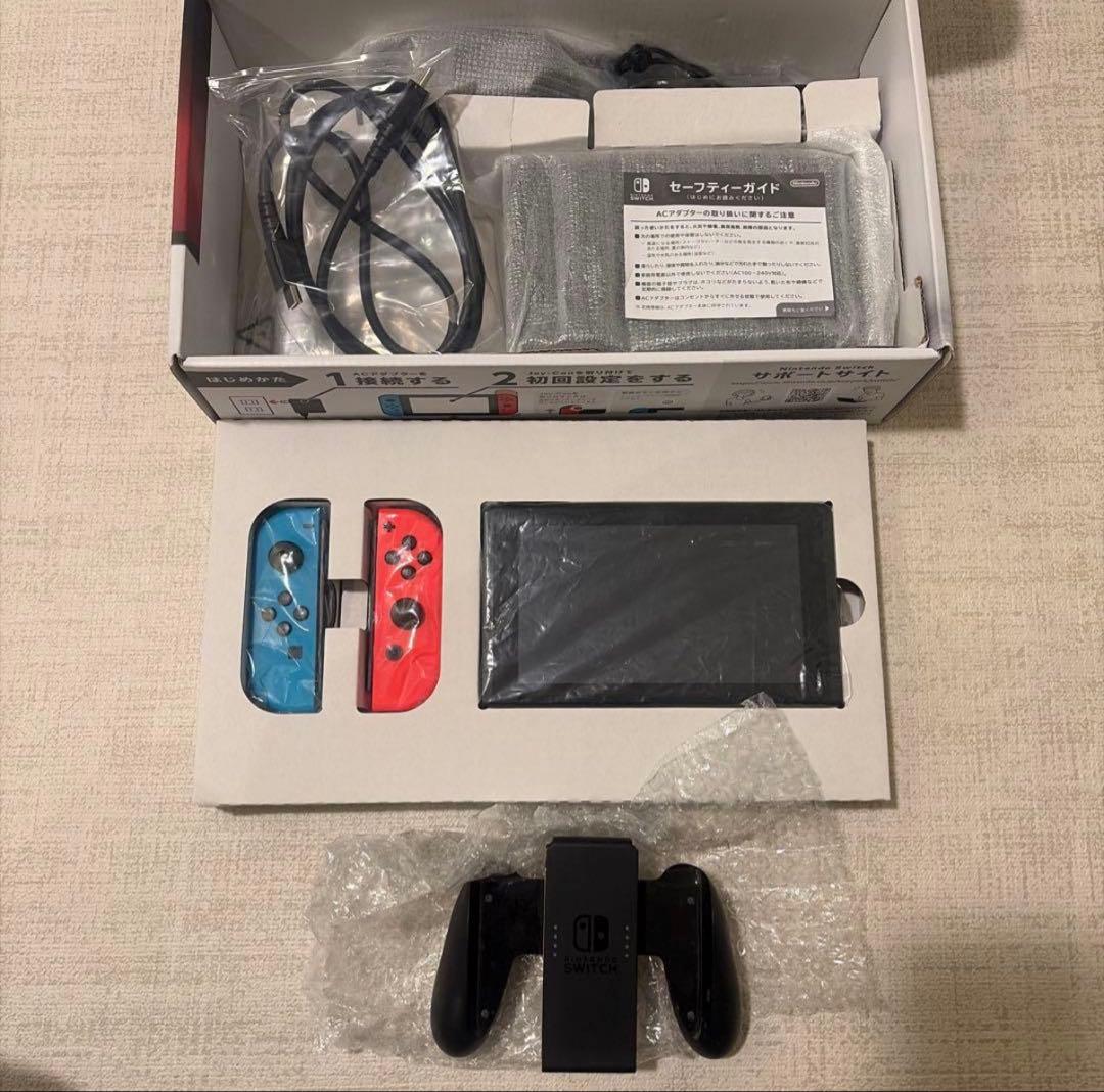 【美品】Nintendo Switch 本体 通常版 青赤 付属品完備