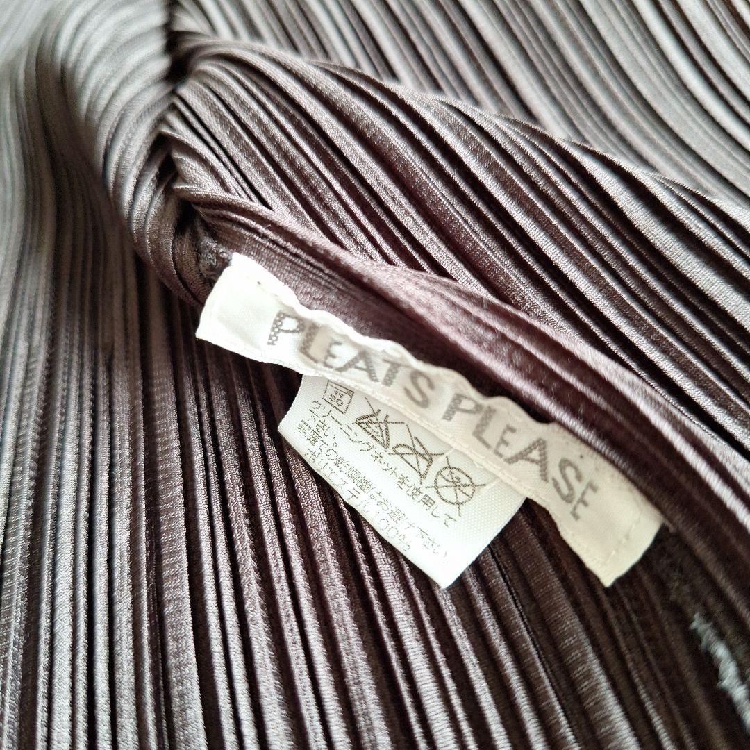 PLEATS PLEASE ダークグブラウンプリーツ 半袖シャツ