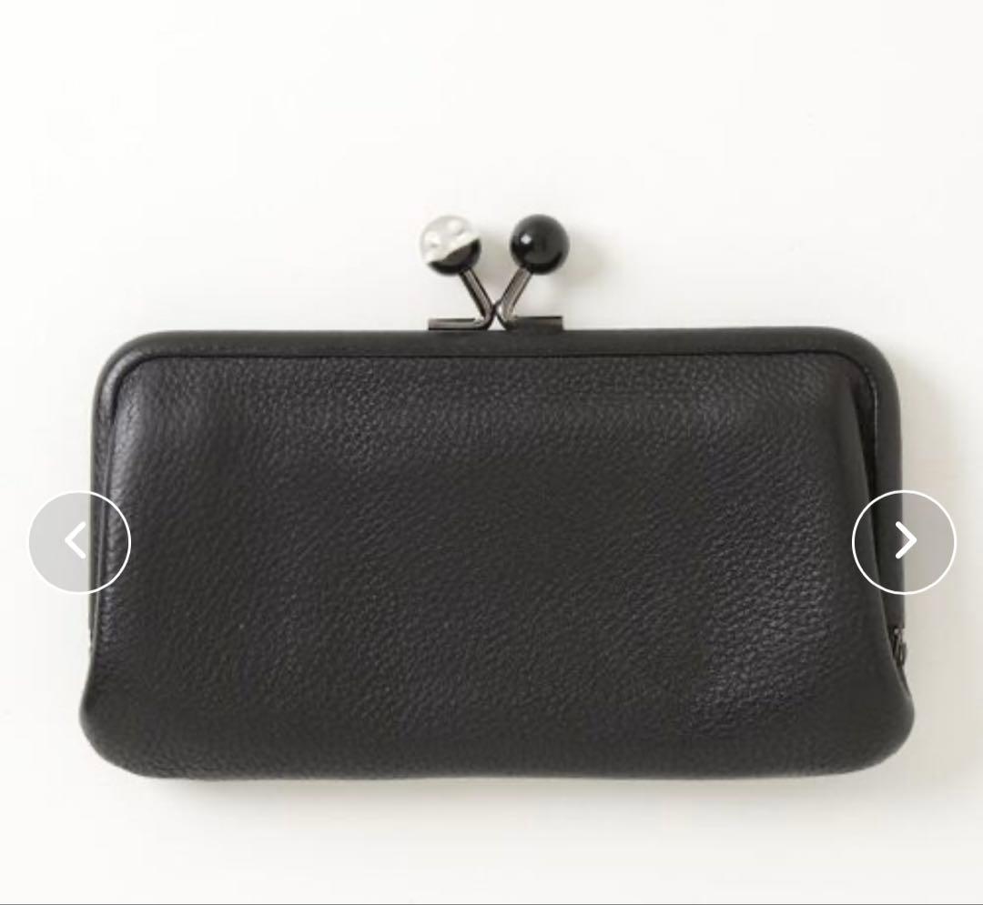 イアパピヨネ ear PAPILLONNER レザー がま口 長財布 黒