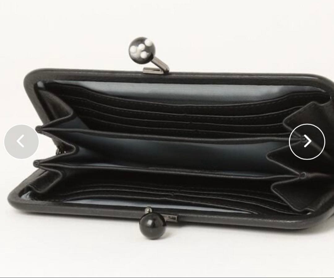 イアパピヨネ ear PAPILLONNER レザー がま口 長財布 黒