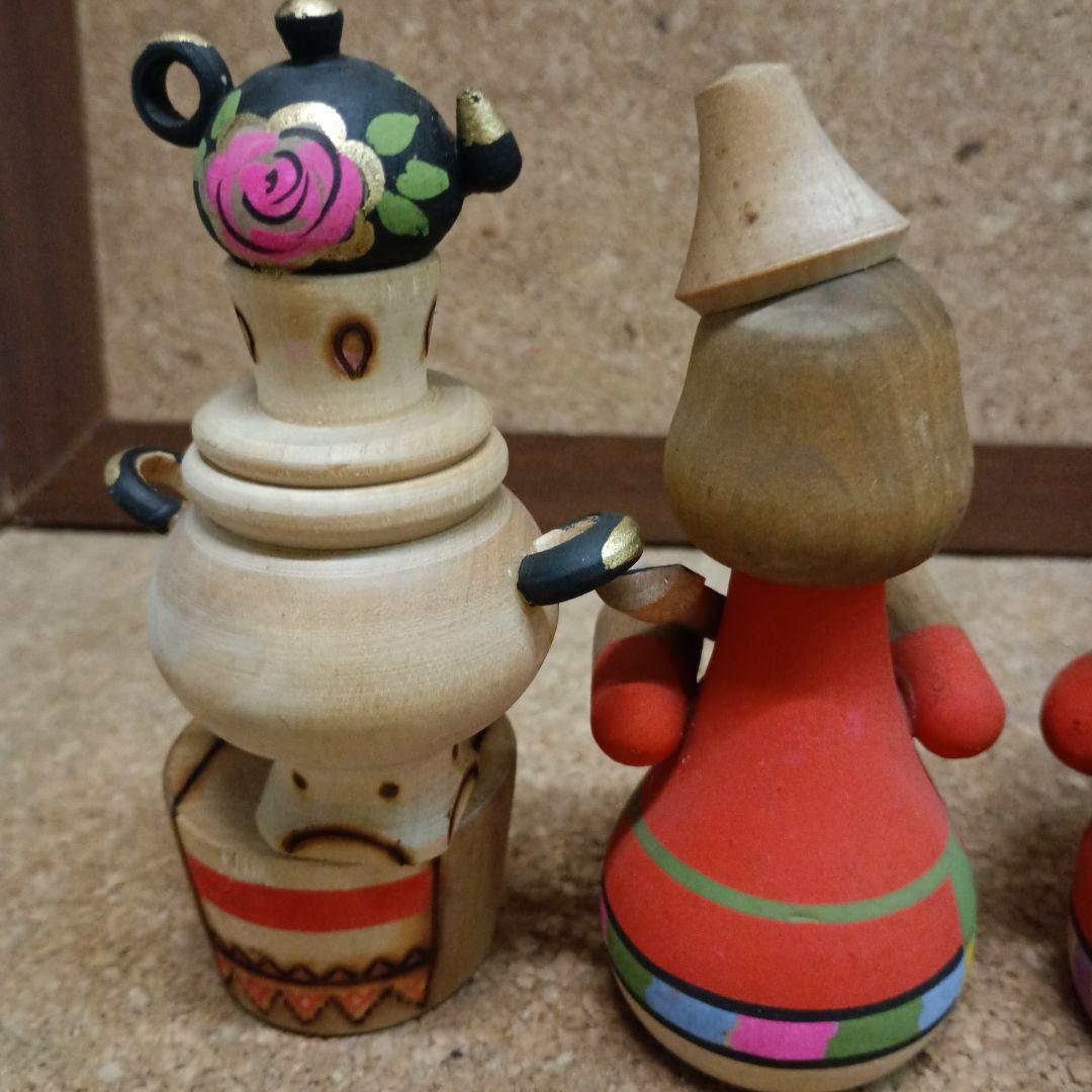 3970）ロシア製木製動物人形 置物 6体 ソビエト連邦時代