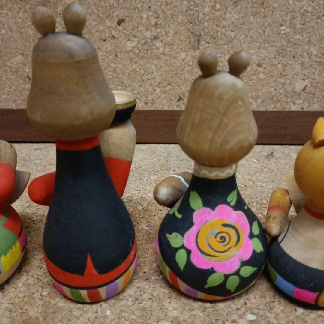 3970）ロシア製木製動物人形 置物 6体 ソビエト連邦時代