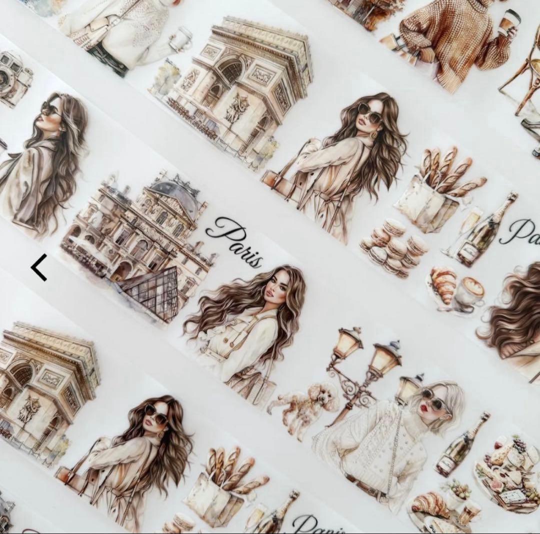 ONWIZE 海外マスキングテープ【 1ループ 】パリ 人物 風景 - メルカリ