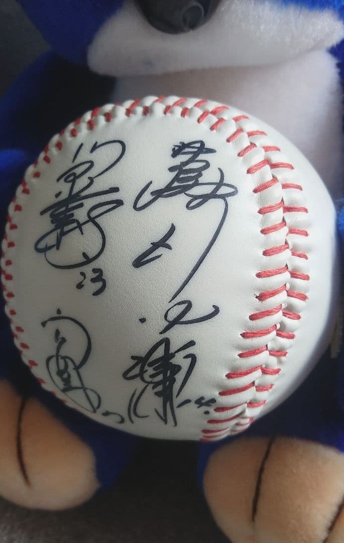 因縁？『ナゴヤ10.8』関係選手・寄せ書き直筆サイン入り初期ドアラぬいぐるみ