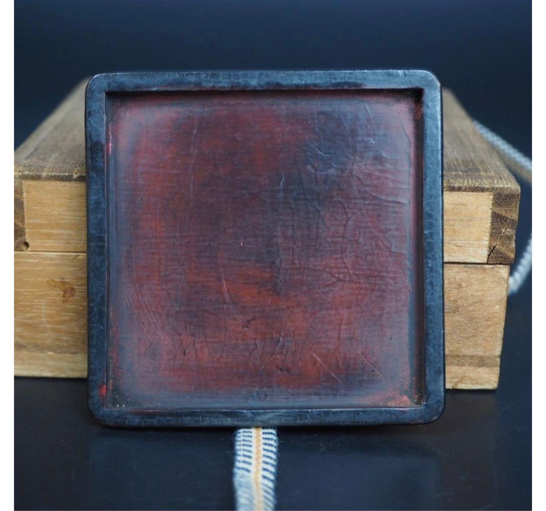 送料無料　時代物　螺鈿雲龍文香合　木箱付　茶道具華道具