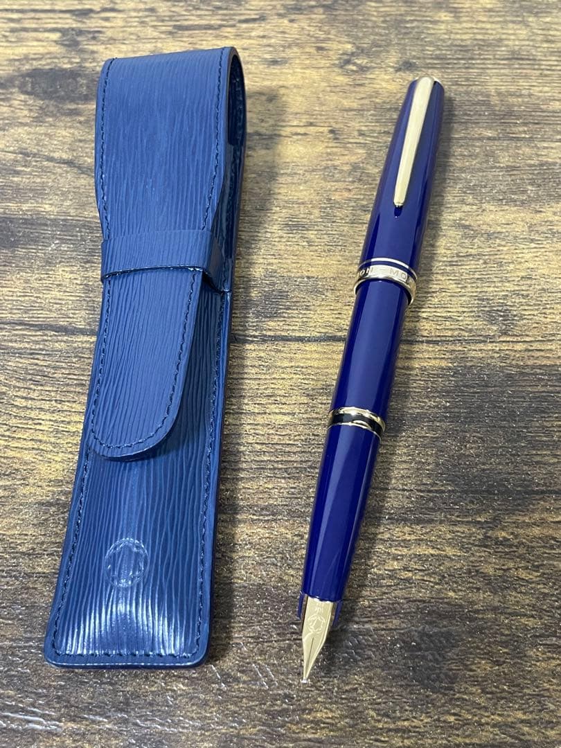 試筆のみ　ジェネレーション　ネイビー　万年筆　14k　中細字　純正ペンケース付 試筆のみ ジェネレーション ネイビー 万年筆 14k 中細字 純正ペンケース付