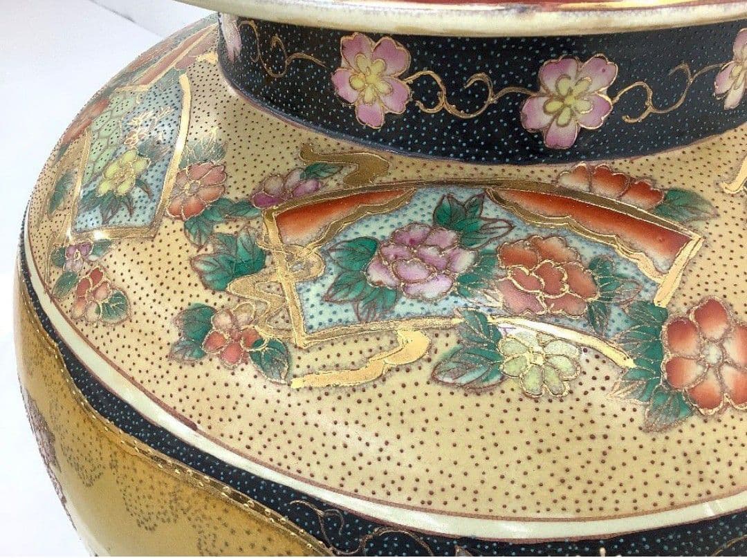 【レア 超大型 美品】薩摩焼 沈降壺 高さ約130cm 花瓶 古中国 飾り壺 1