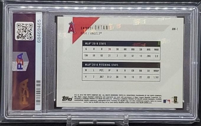 大谷翔平 2018年MLBルーキーオブザイヤー受賞記念カード(PSA/満点