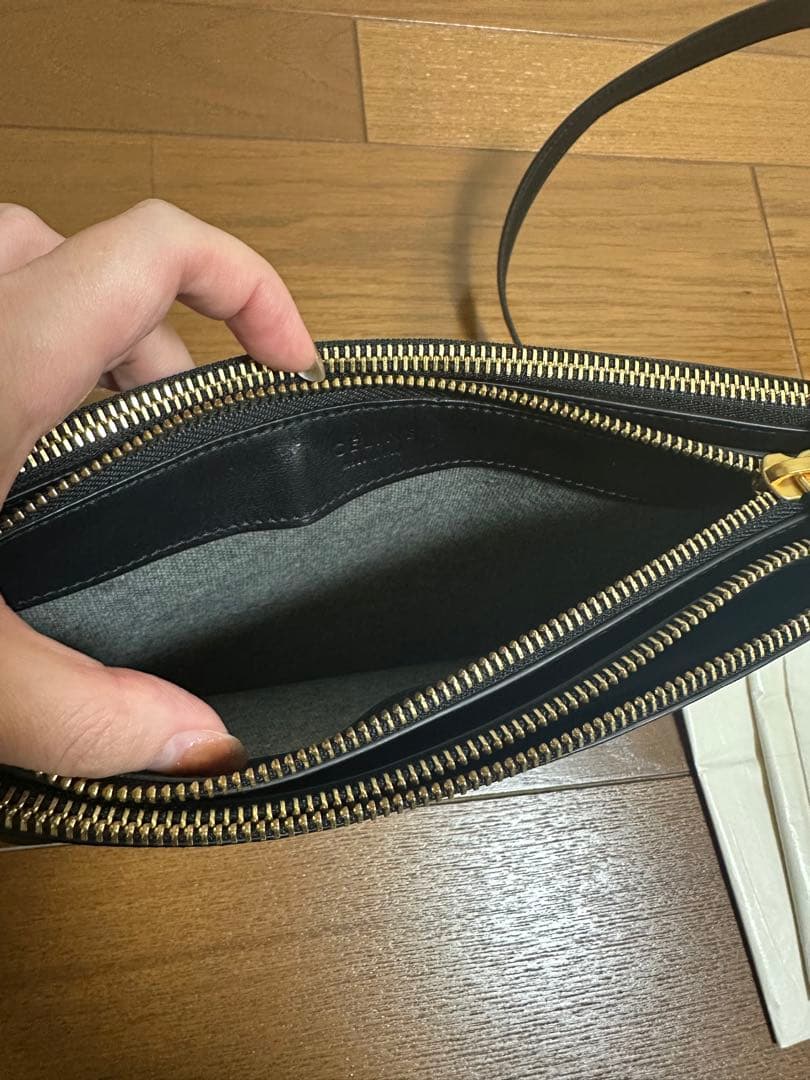 pookie CELINE セリーヌ トリオ ショルダーバッグ ブラック