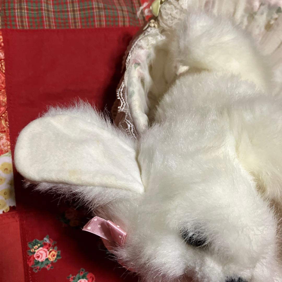 マルチーズぬいぐるみ　犬　白い犬　子犬　わんちゃん　レトロぬいぐるみ犬　リアル