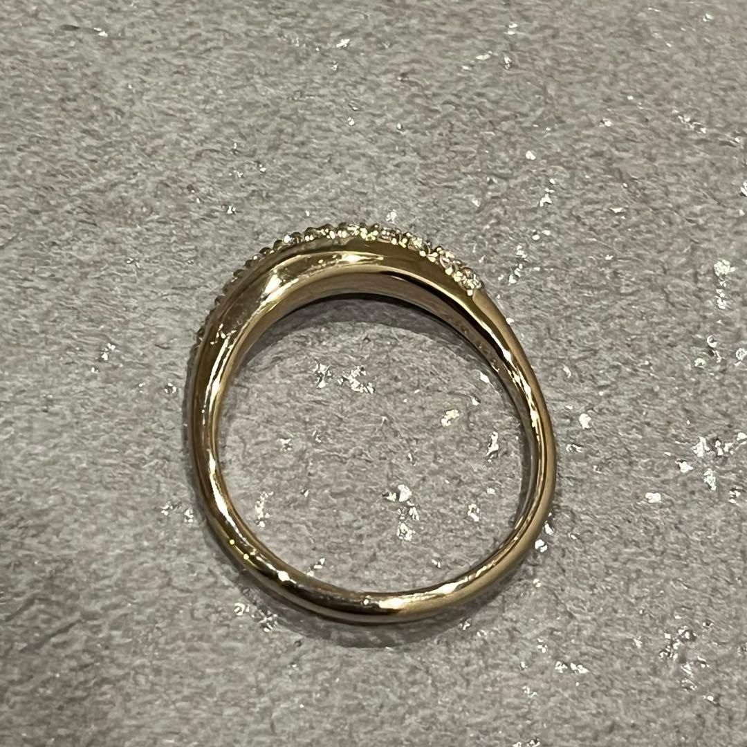 ete オンライン限定 ビジュークレセントムーンリング ピンクゴールド 11号