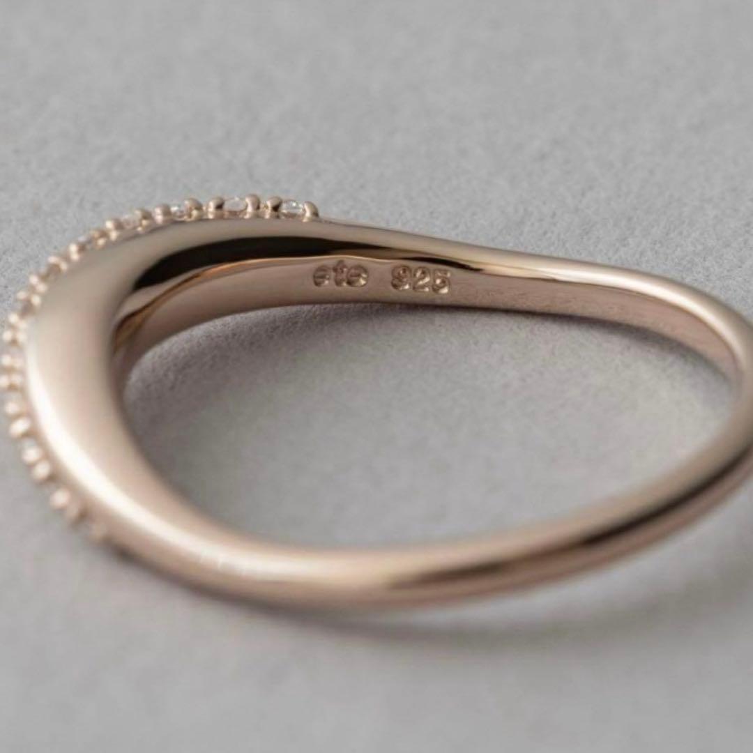 ete オンライン限定 ビジュークレセントムーンリング ピンクゴールド 11号