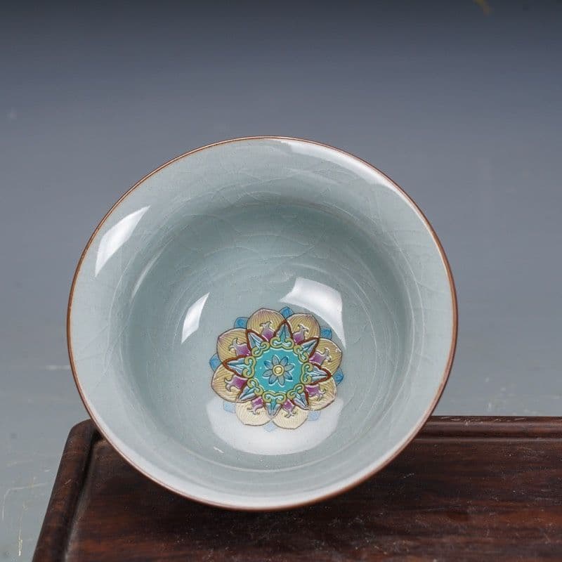 景徳鎮 陶磁器 百子図三才蓋碗 茶碗 茶道具 煎茶器 新品未使用