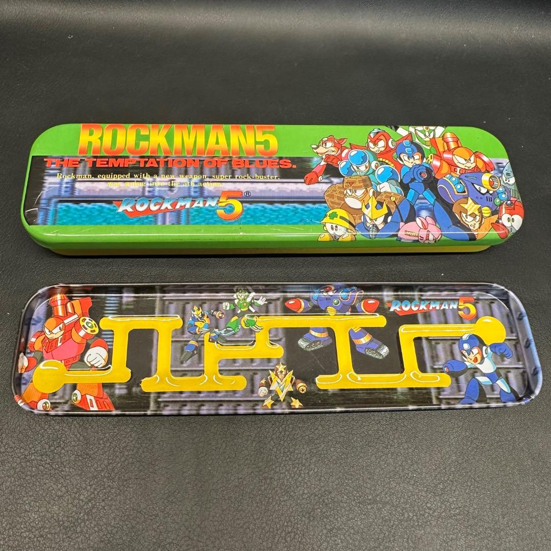♡Ga左1056 ロックマン5 缶ペンケース 昭和レトロ 希少 コレクター