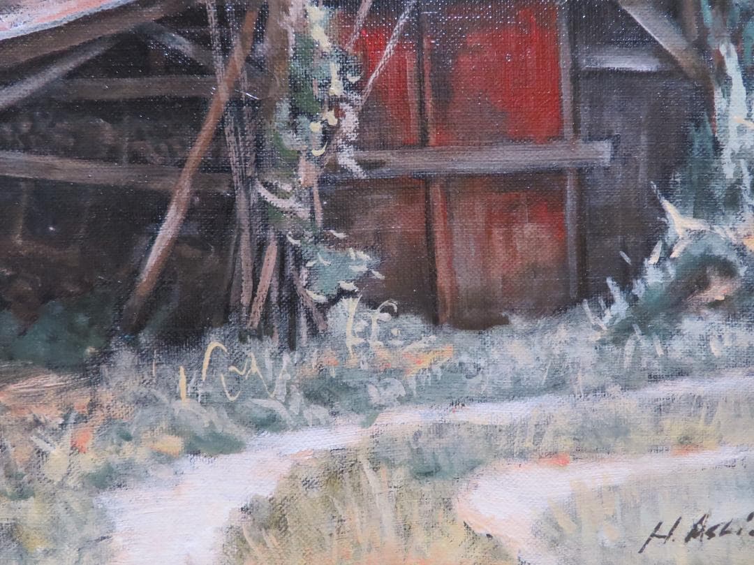 ◆芦田浩　「森の立小屋」　油彩　F8号　　二科展入選　サロン・ボザール◆