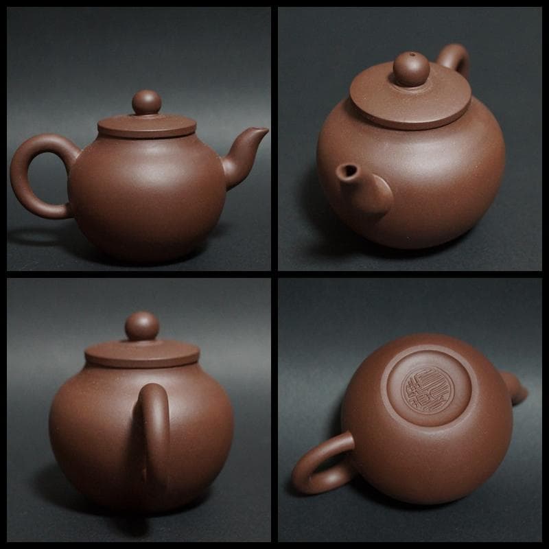 煎茶道具 中国工芸美術師 馮煉造 紫砂壺 原鉱泥手造り急須 朱泥後手急須 茶器