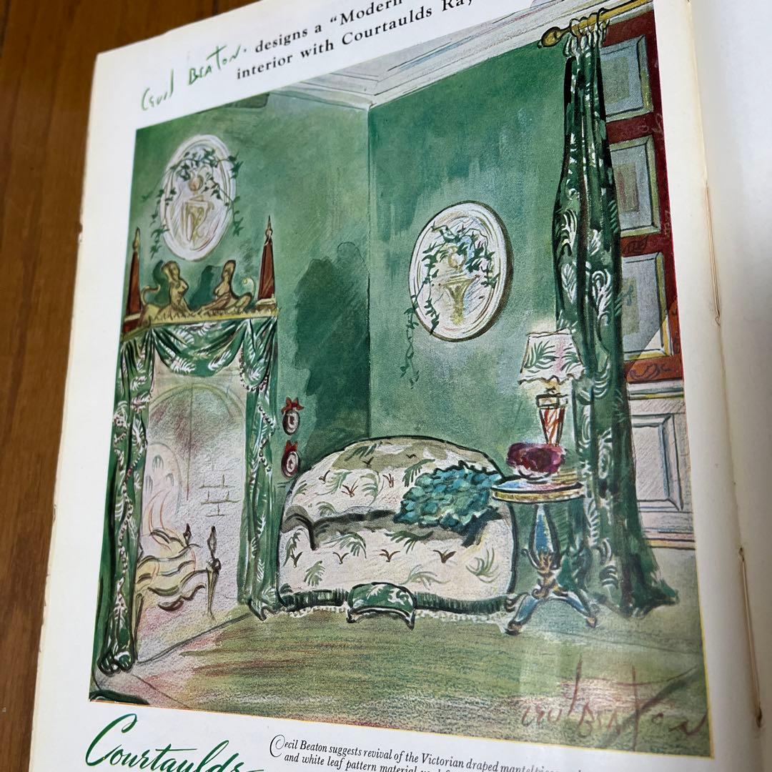 セシルビートン 顔写真入り絵画使用広告 1946年 美術品・アンティーク