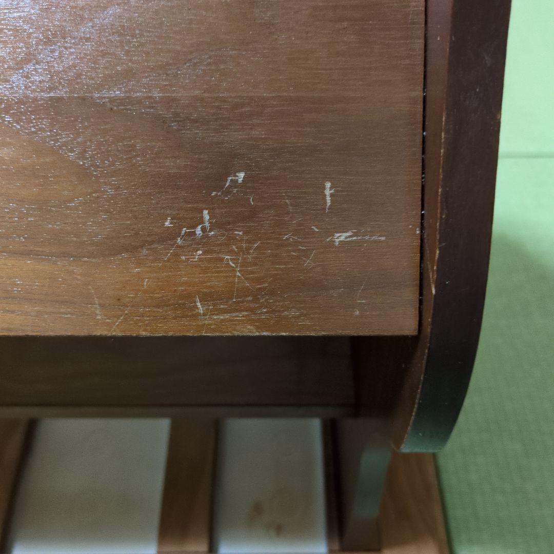 ドイツ製 天板タイル 木製 キャスター付マガジンラック サイドテーブル