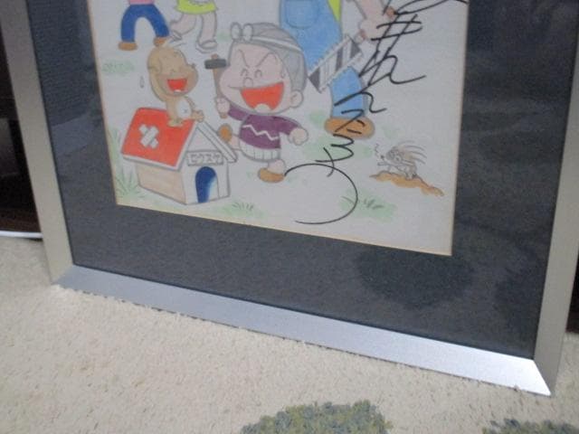 レア品　美品　板井れんたろう　直筆　サイン　色紙　額装　当時物